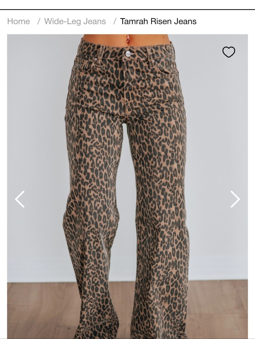 Women’s Risen Size 16W Leopard Print Wide-Leg Jeans